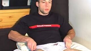 French gay-for-pay firefighter masculine had his thick man-meat stroked by a dude.