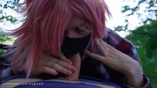 Lovely Femboy sucking his BEAU's chisel during a hike - NagisaIf's Escapade Blog #01