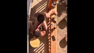 Boy fellates off hetero whiteboy with huge meatpipe!