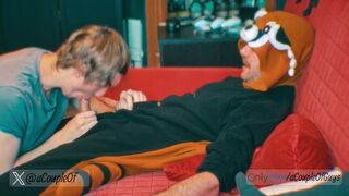 I Gargle my Pal while he is Chilling in his Tanooki Jimjams