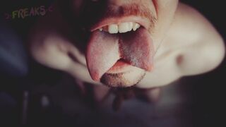 Tongue Split Inhale Job on Fuck stick