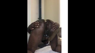 Tossing it back observing grease dribble