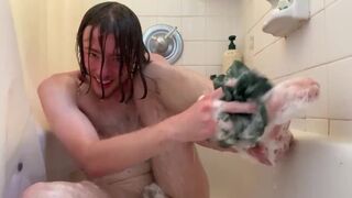 Scrubbing my soles and the rest of my figure