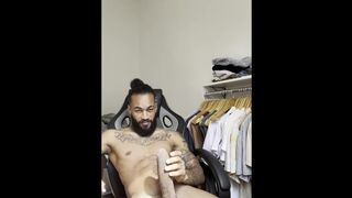 Super hot tattoed mexican wank off bbc