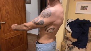 Steamy crazy fellow faps off and spunks RIGID with lubricant