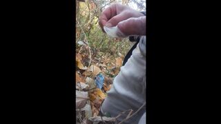 I found unusual used condoms in woods and fap with them3.