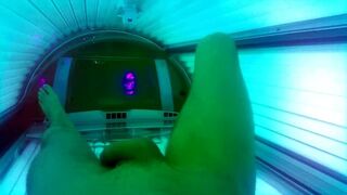 Justa9er Toying Around In Tanning Couch with My Yam-sized Milky Lollipop