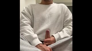 A insane psycho Chinese weirdo degustating his own milk after masturbating off at four in the morning
