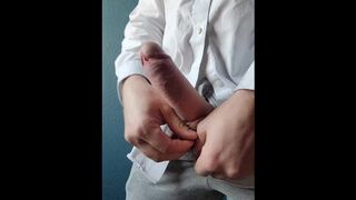 Too insatiable to prepare for work. I take my Monstrous salami out and jizz for you instead.