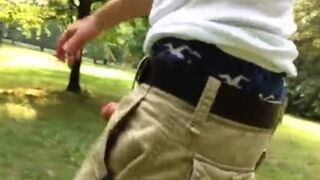 Public Fap-off And Nutting Into Camera whilst Conversing