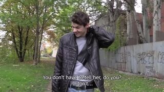 Bashful brown-haired man got banged for specie