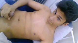 First-ever Time: Lad spunks on sofa!