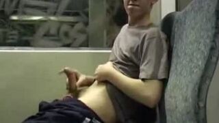 my bf filmed me on the educate when I fapped