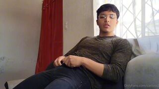 I take out my jizm in my living apartment after a succulent hand-job.