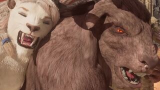 Humungous Lion Shoots a load Inwards Minotaur Grok | (Unshaved Homosexual Hump) | Ultra-kinky Life Furries