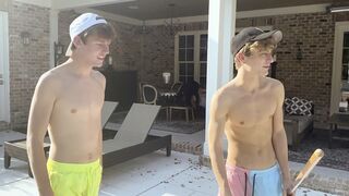 Bored Step Brothers Jesse Bolton & Fap Bailey Get Super-naughty While Cleaning The Pool - BrotherCrush
